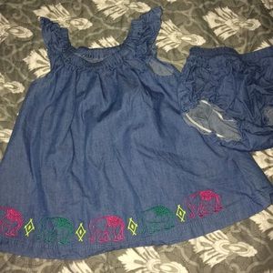 Crown and Ivy jean dress with bloomers